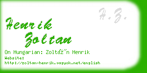 henrik zoltan business card